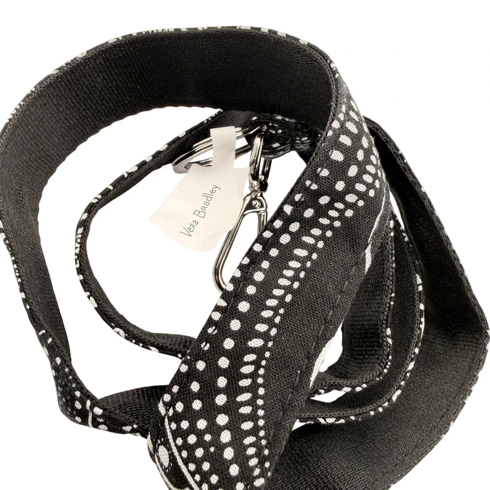 Vera Bradley Wide Lanyard Stellar Paisley Black White Teacher Gift Whimsigoth